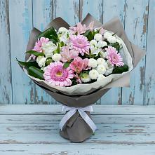 Букет цветов из:  Герберы, Альстромерии и Хризантемы в Большом Селе