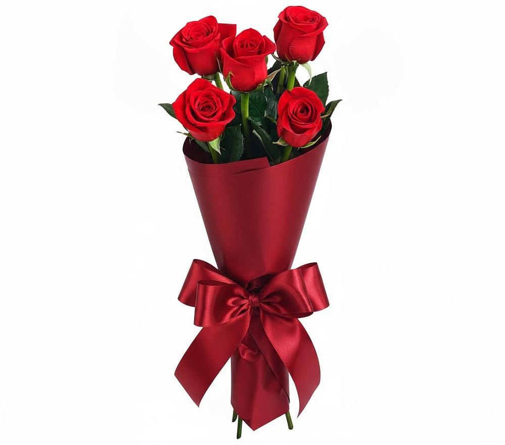 Букет 5 Красных роз Эдлесс Лав в Большом Селе