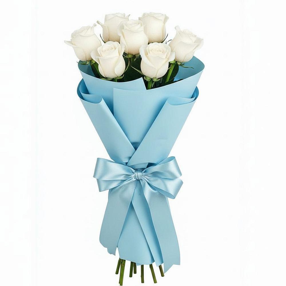 Букет 7 белых роз Проуд в Большом Селе