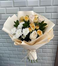 Букет цветов из:  Розы и Хризантемы в Большом Селе