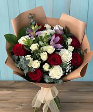 Букет цветов из:  Розы и Альстромерии #REPLACE_PRED# Большом Селе
