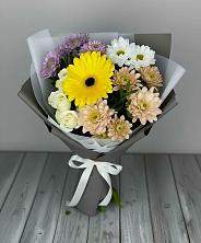 Букет цветов из:  Розы, Герберы и Хризантемы в Большом Селе