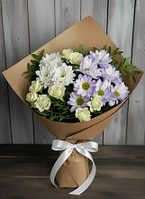 Букет цветов из:  Хризантемы и Розы в Большом Селе