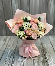 Букет цветов из:  Гвоздики, Розы и Хризантемы в Большом Селе