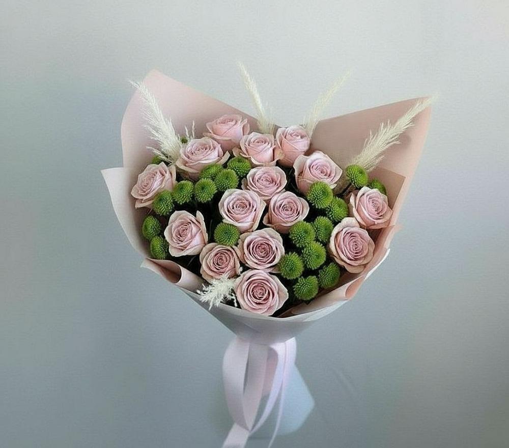 Букет цветов из: Розы и Хризантемы в Большом Селе