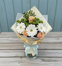 Букет цветов из:  Герберы, Розы и Хризантемы #REPLACE_PRED# Большом Селе
