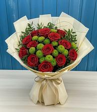 Букет цветов из:  Розы и Хризантемы в Большом Селе