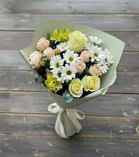 Букет цветов из:  Альстромерии, Розы и Хризантемы в Большом Селе