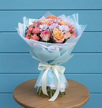 Букет цветов из:  Хризантемы и Розы в Большом Селе